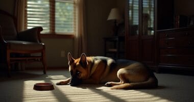 loyal dog guards body