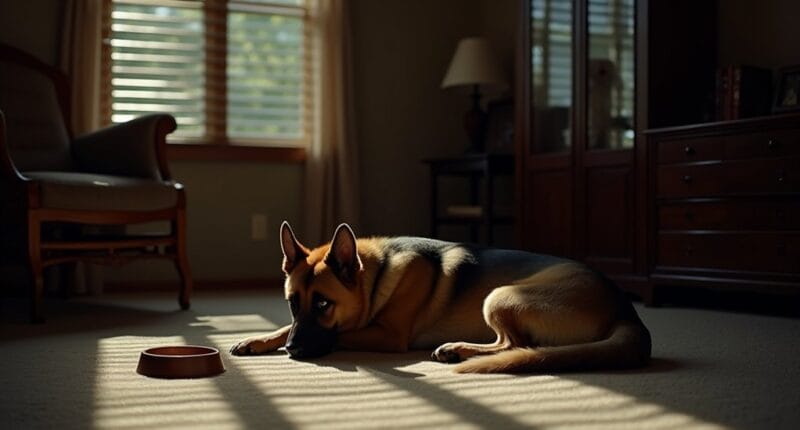 loyal dog guards body