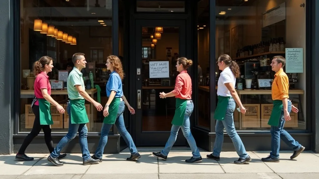 baristas protest black shirts